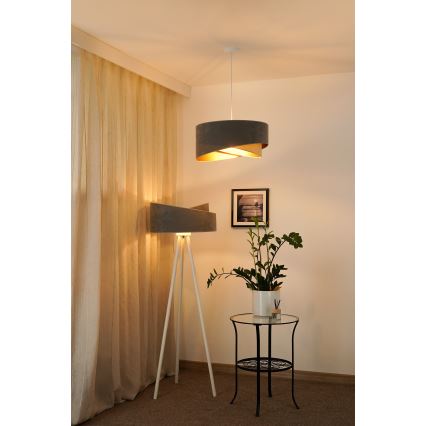 Brilagi - LED-kattokruunu johdossa LYRA 1xE27/15W/230V harmaa/beige/kulta