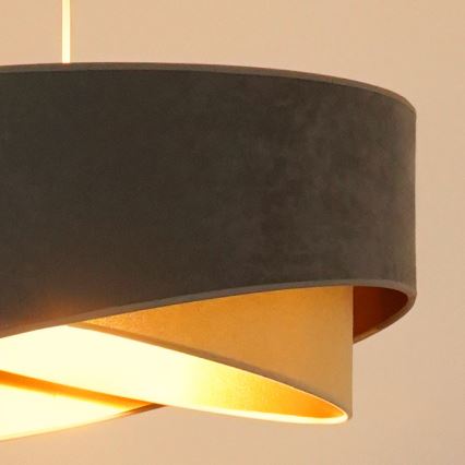 Brilagi - LED-kattokruunu johdossa LYRA 1xE27/15W/230V harmaa/beige/kulta