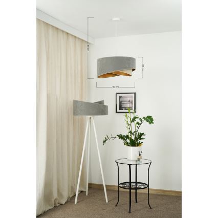 Brilagi - LED-kattokruunu johdossa LYRA 1xE27/15W/230V harmaa/beige/kulta