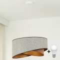 Brilagi - LED-kattokruunu johdossa LYRA 1xE27/15W/230V harmaa/kerma/kulta