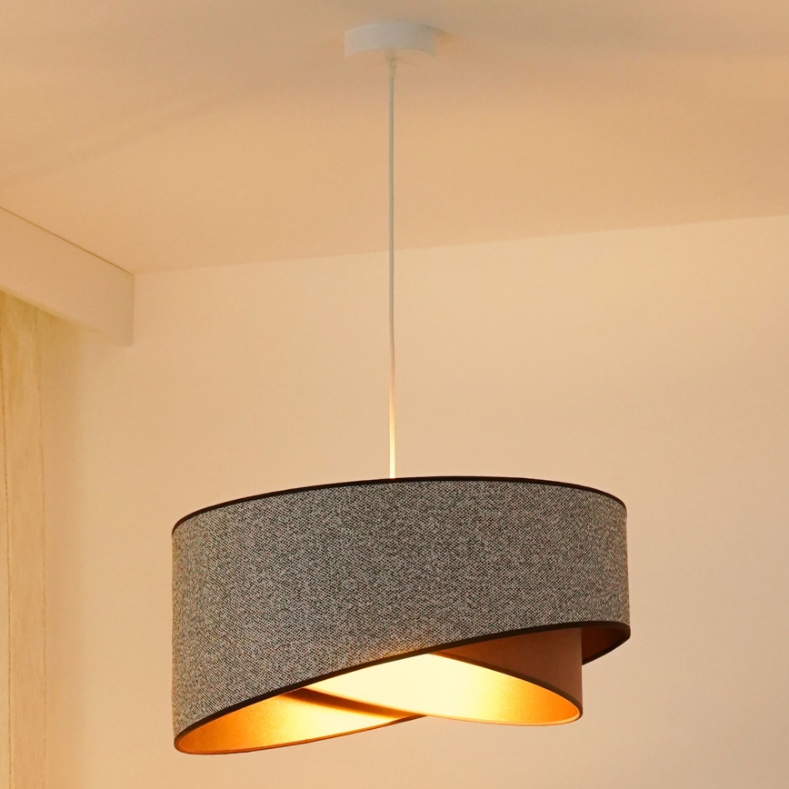 Brilagi - LED-kattokruunu johdossa LYRA 1xE27/15W/230V harmaa/kerma/kulta