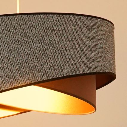 Brilagi - LED-kattokruunu johdossa LYRA 1xE27/15W/230V harmaa/kerma/kulta