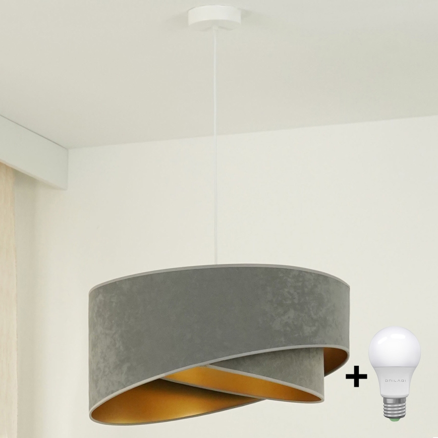 Brilagi - LED-kattokruunu johdossa LYRA 1xE27/15W/230V harmaa/kulta