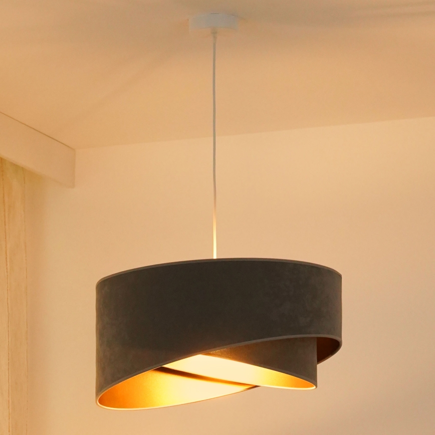 Brilagi - LED-kattokruunu johdossa LYRA 1xE27/15W/230V harmaa/kulta