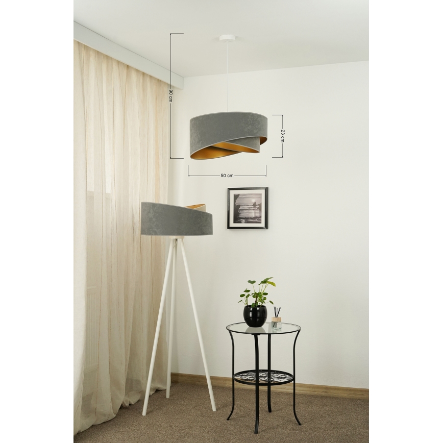 Brilagi - LED-kattokruunu johdossa LYRA 1xE27/15W/230V harmaa/kulta