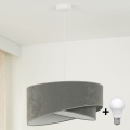 Brilagi - LED-kattokruunu johdossa LYRA 1xE27/15W/230V harmaa/valkoinen