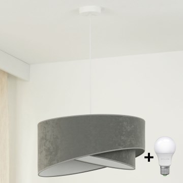 Brilagi - LED-kattokruunu johdossa LYRA 1xE27/15W/230V harmaa/valkoinen