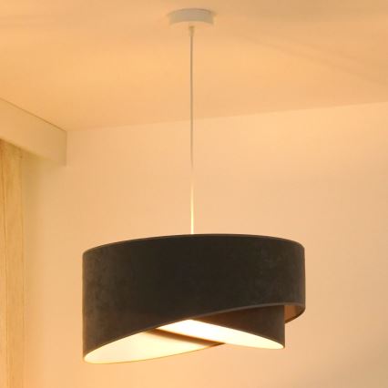 Brilagi - LED-kattokruunu johdossa LYRA 1xE27/15W/230V harmaa/valkoinen