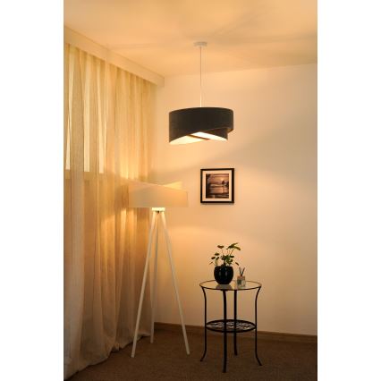Brilagi - LED-kattokruunu johdossa LYRA 1xE27/15W/230V harmaa/valkoinen