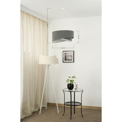 Brilagi - LED-kattokruunu johdossa LYRA 1xE27/15W/230V harmaa/valkoinen
