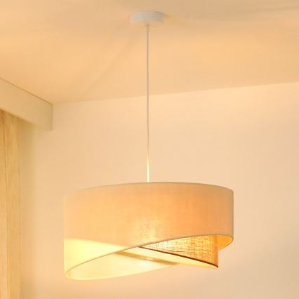 Brilagi - LED-kattokruunu johdossa LYRA 1xE27/15W/230V kerma/beige