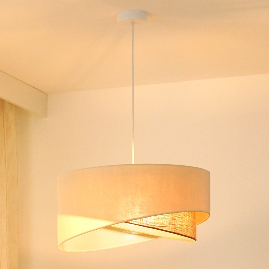 Brilagi - LED-kattokruunu johdossa LYRA 1xE27/15W/230V kerma/beige