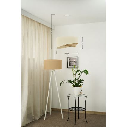 Brilagi - LED-kattokruunu johdossa LYRA 1xE27/15W/230V kerma/beige