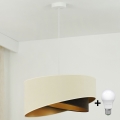 Brilagi - LED-kattokruunu johdossa LYRA 1xE27/15W/230V kerma/musta/kulta