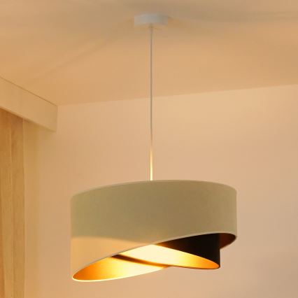 Brilagi - LED-kattokruunu johdossa LYRA 1xE27/15W/230V kerma/musta/kulta
