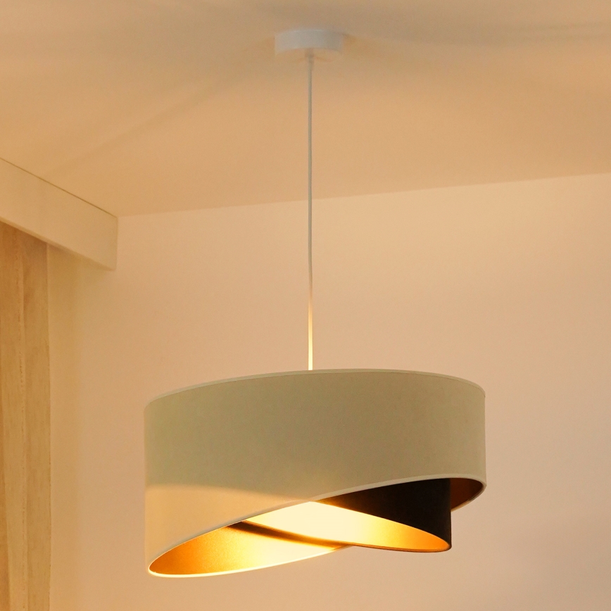 Brilagi - LED-kattokruunu johdossa LYRA 1xE27/15W/230V kerma/musta/kulta