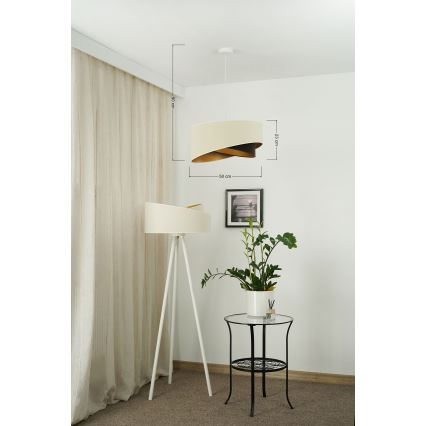 Brilagi - LED-kattokruunu johdossa LYRA 1xE27/15W/230V kerma/musta/kulta