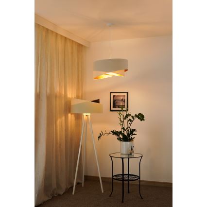 Brilagi - LED-kattokruunu johdossa LYRA 1xE27/15W/230V kerma/valkoinen