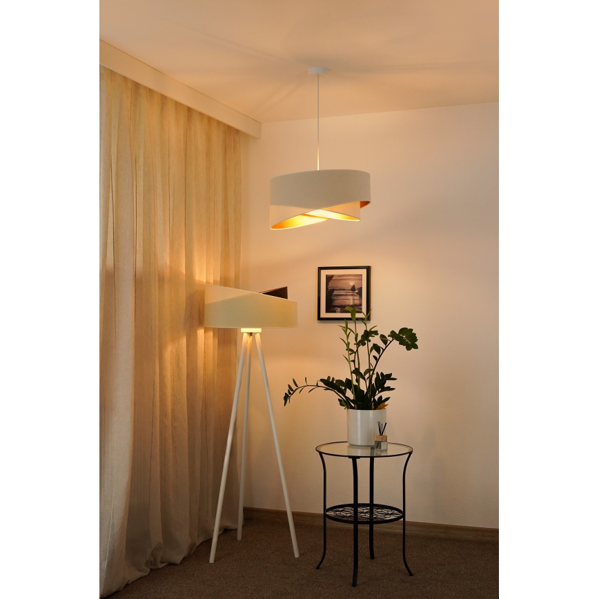 Brilagi - LED-kattokruunu johdossa LYRA 1xE27/15W/230V kerma/valkoinen