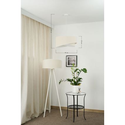 Brilagi - LED-kattokruunu johdossa LYRA 1xE27/15W/230V kerma/valkoinen
