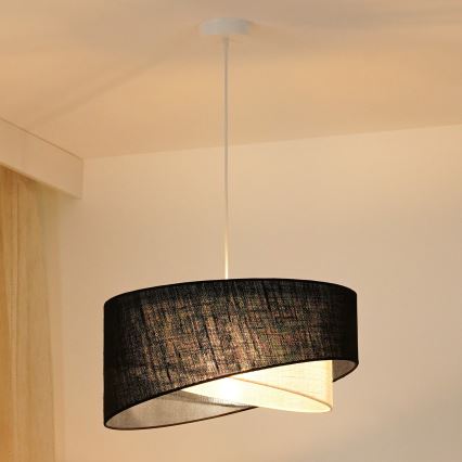 Brilagi - LED-kattokruunu johdossa LYRA 1xE27/15W/230V musta/kerma