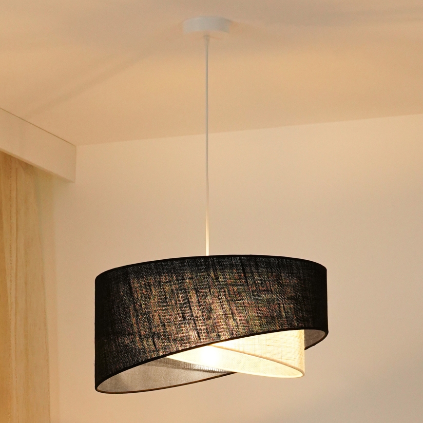 Brilagi - LED-kattokruunu johdossa LYRA 1xE27/15W/230V musta/kerma