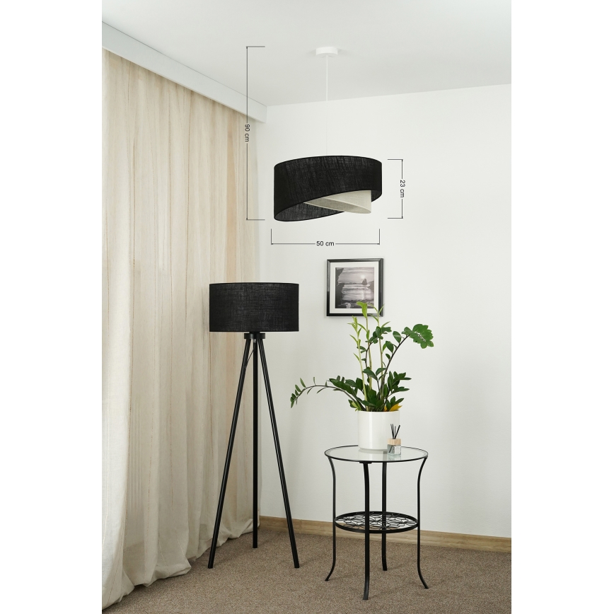 Brilagi - LED-kattokruunu johdossa LYRA 1xE27/15W/230V musta/kerma