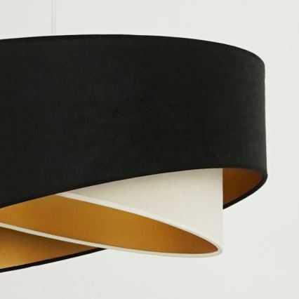 Brilagi - LED-kattokruunu johdossa LYRA 1xE27/15W/230V musta/kerma/kulta