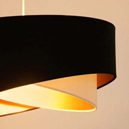 Brilagi - LED-kattokruunu johdossa LYRA 1xE27/15W/230V musta/kerma/kulta