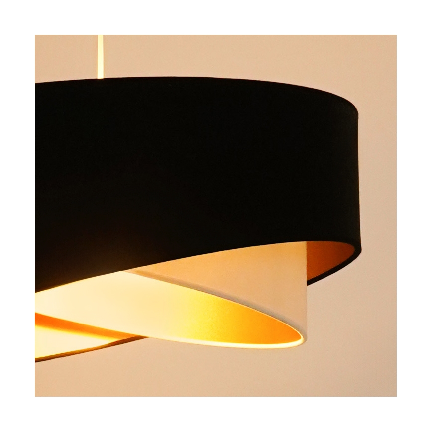 Brilagi - LED-kattokruunu johdossa LYRA 1xE27/15W/230V musta/kerma/kulta
