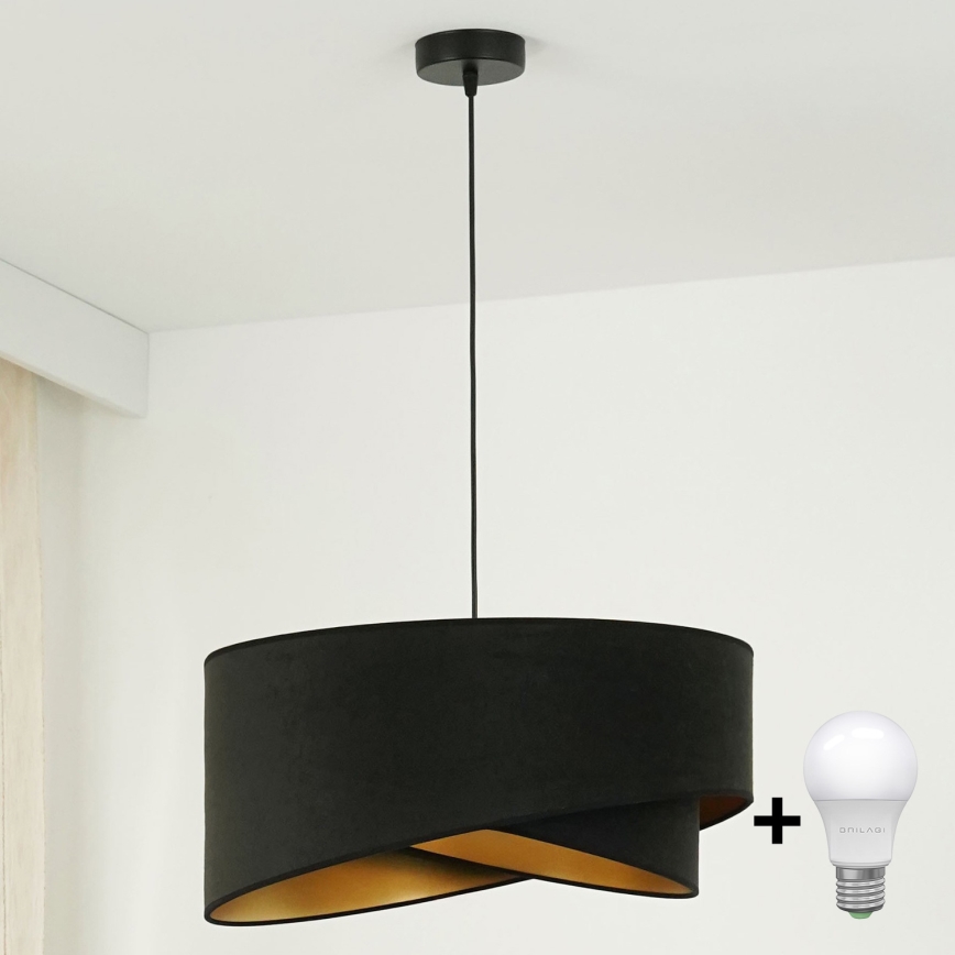 Brilagi - LED-kattokruunu johdossa LYRA 1xE27/15W/230V musta/kulta