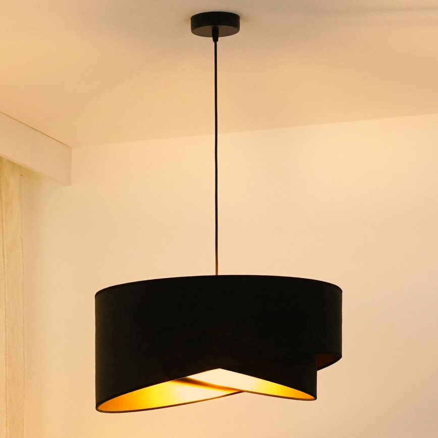 Brilagi - LED-kattokruunu johdossa LYRA 1xE27/15W/230V musta/kulta