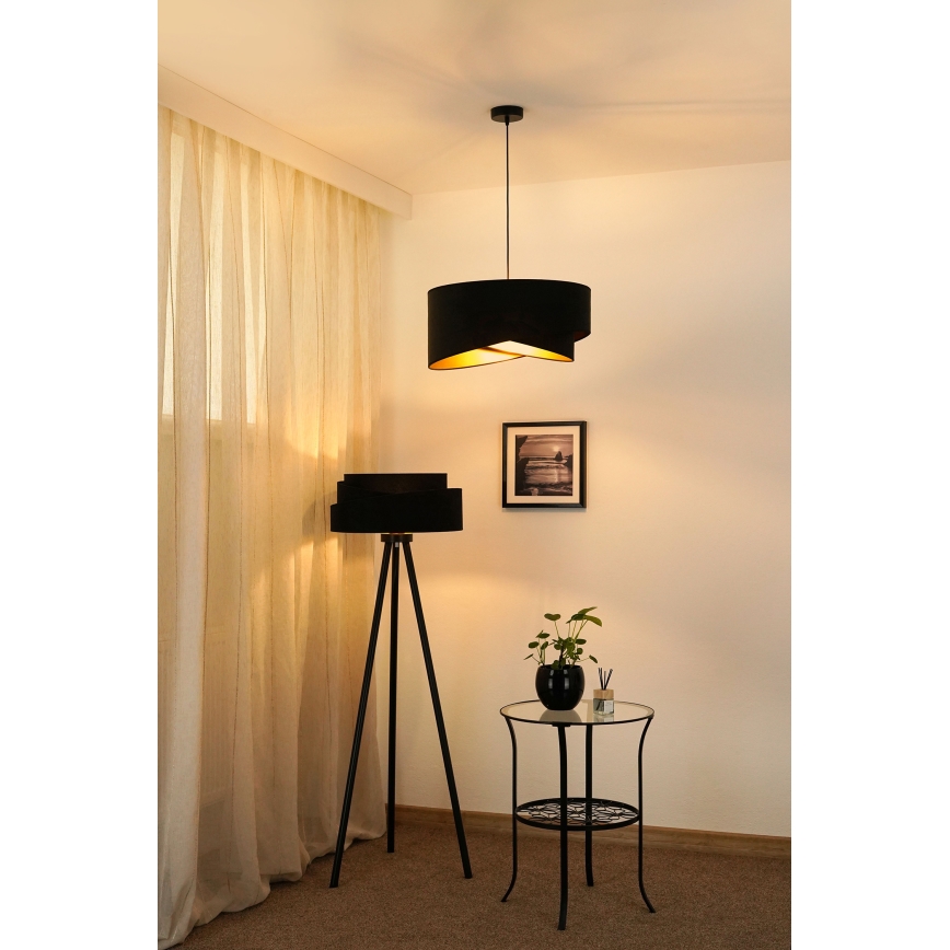 Brilagi - LED-kattokruunu johdossa LYRA 1xE27/15W/230V musta/kulta