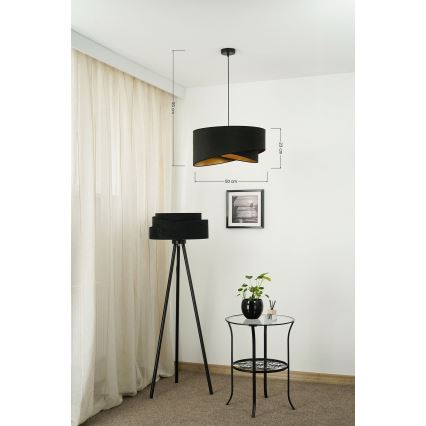 Brilagi - LED-kattokruunu johdossa LYRA 1xE27/15W/230V musta/kulta