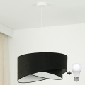 Brilagi - LED-kattokruunu johdossa LYRA 1xE27/15W/230V musta/valkoinen