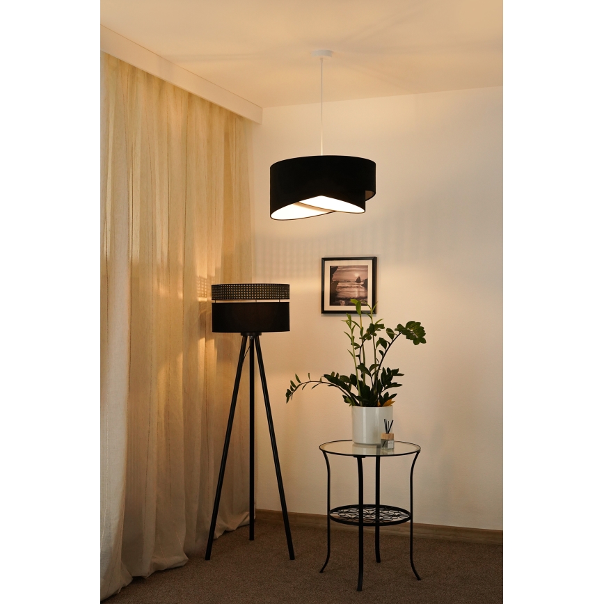 Brilagi - LED-kattokruunu johdossa LYRA 1xE27/15W/230V musta/valkoinen