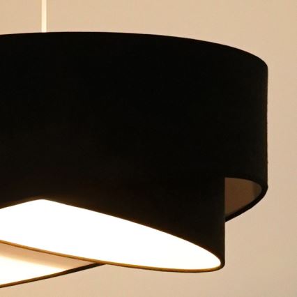 Brilagi - LED-kattokruunu johdossa LYRA 1xE27/15W/230V musta/valkoinen