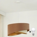 Brilagi - LED-kattokruunu johdossa LYRA 1xE27/15W/230V ruskea/kerma/kulta