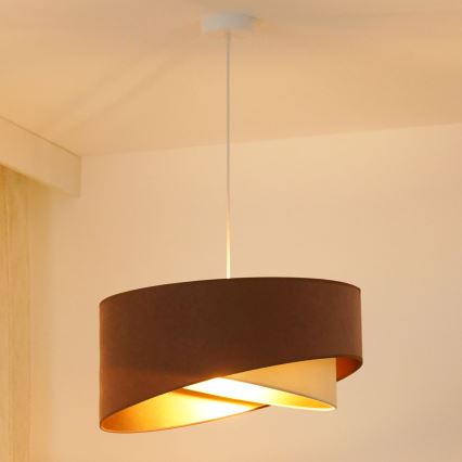 Brilagi - LED-kattokruunu johdossa LYRA 1xE27/15W/230V ruskea/kerma/kulta