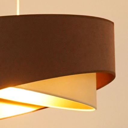 Brilagi - LED-kattokruunu johdossa LYRA 1xE27/15W/230V ruskea/kerma/kulta