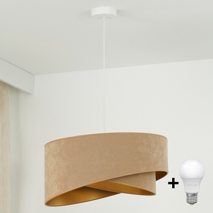 Brilagi - LED-kattokruunu johdossa LYRA 1xE27/15W/230V ruskea/kulta