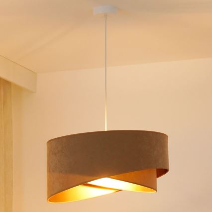 Brilagi - LED-kattokruunu johdossa LYRA 1xE27/15W/230V ruskea/kulta