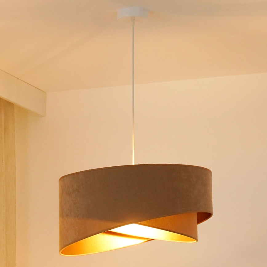 Brilagi - LED-kattokruunu johdossa LYRA 1xE27/15W/230V ruskea/kulta