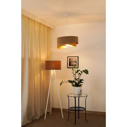 Brilagi - LED-kattokruunu johdossa LYRA 1xE27/15W/230V ruskea/kulta
