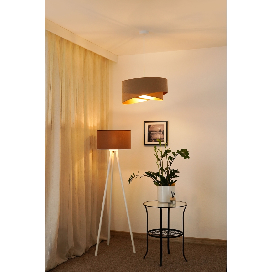 Brilagi - LED-kattokruunu johdossa LYRA 1xE27/15W/230V ruskea/kulta