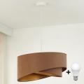 Brilagi - LED-kattokruunu johdossa LYRA 1xE27/15W/230V ruskea/kulta