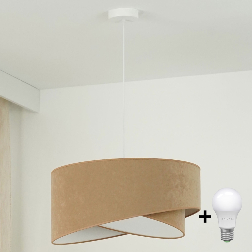 Brilagi - LED-kattokruunu johdossa LYRA 1xE27/15W/230V ruskea/valkoinen