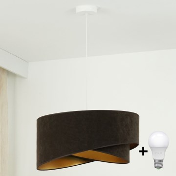 Brilagi - LED-kattokruunu johdossa LYRA 1xE27/15W/230V tummanruskea/kulta