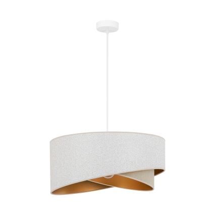 Brilagi - LED-kattokruunu johdossa LYRA 1xE27/15W/230V valkoinen/beige/kulta