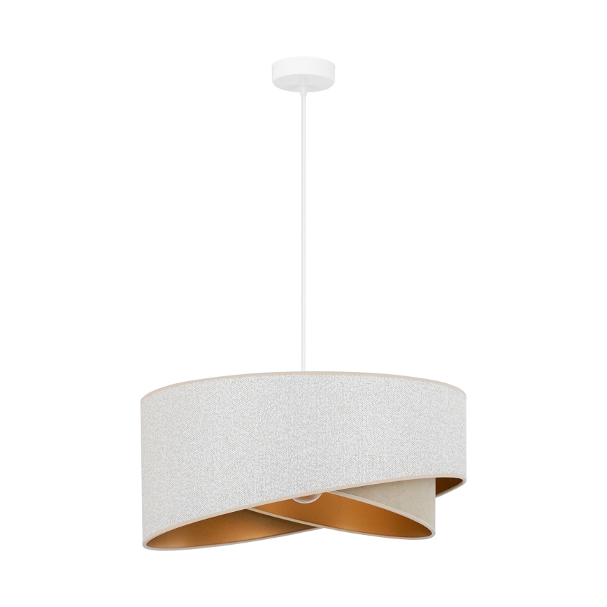 Brilagi - LED-kattokruunu johdossa LYRA 1xE27/15W/230V valkoinen/beige/kulta